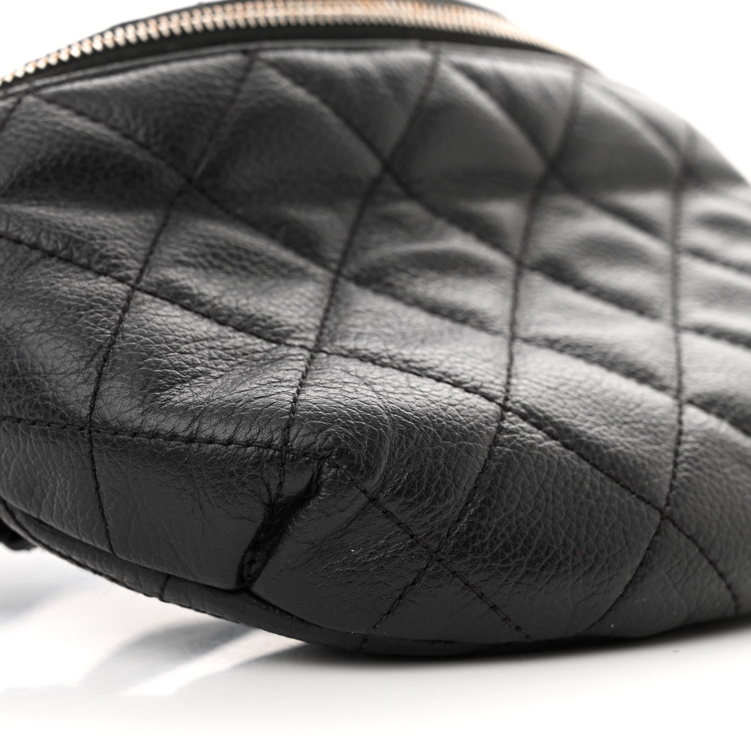 Chanel Grained Calfskin Quilted Waist Belt Bag Black 9 of 13