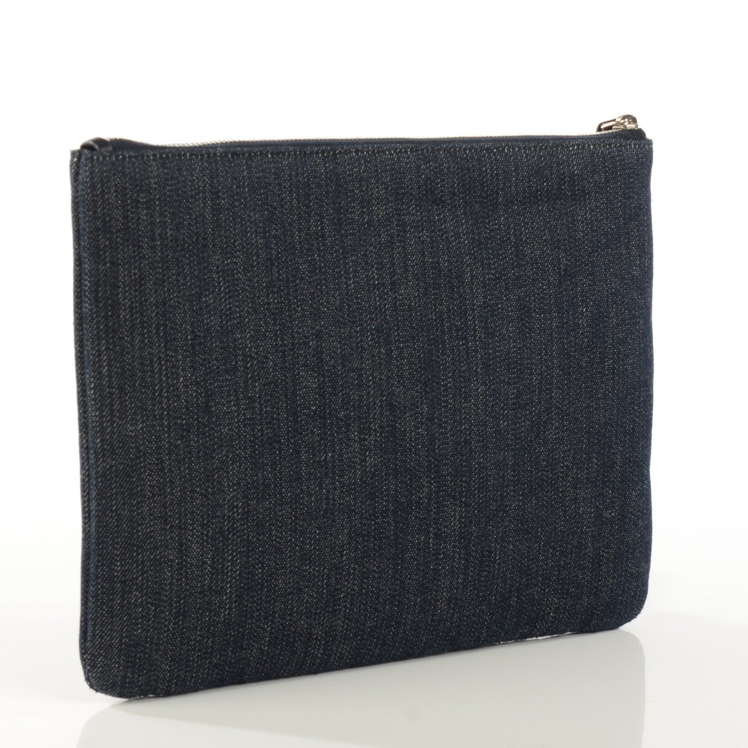 Chanel Denim Large Deauville Pouch Dark Blue 3 of 7