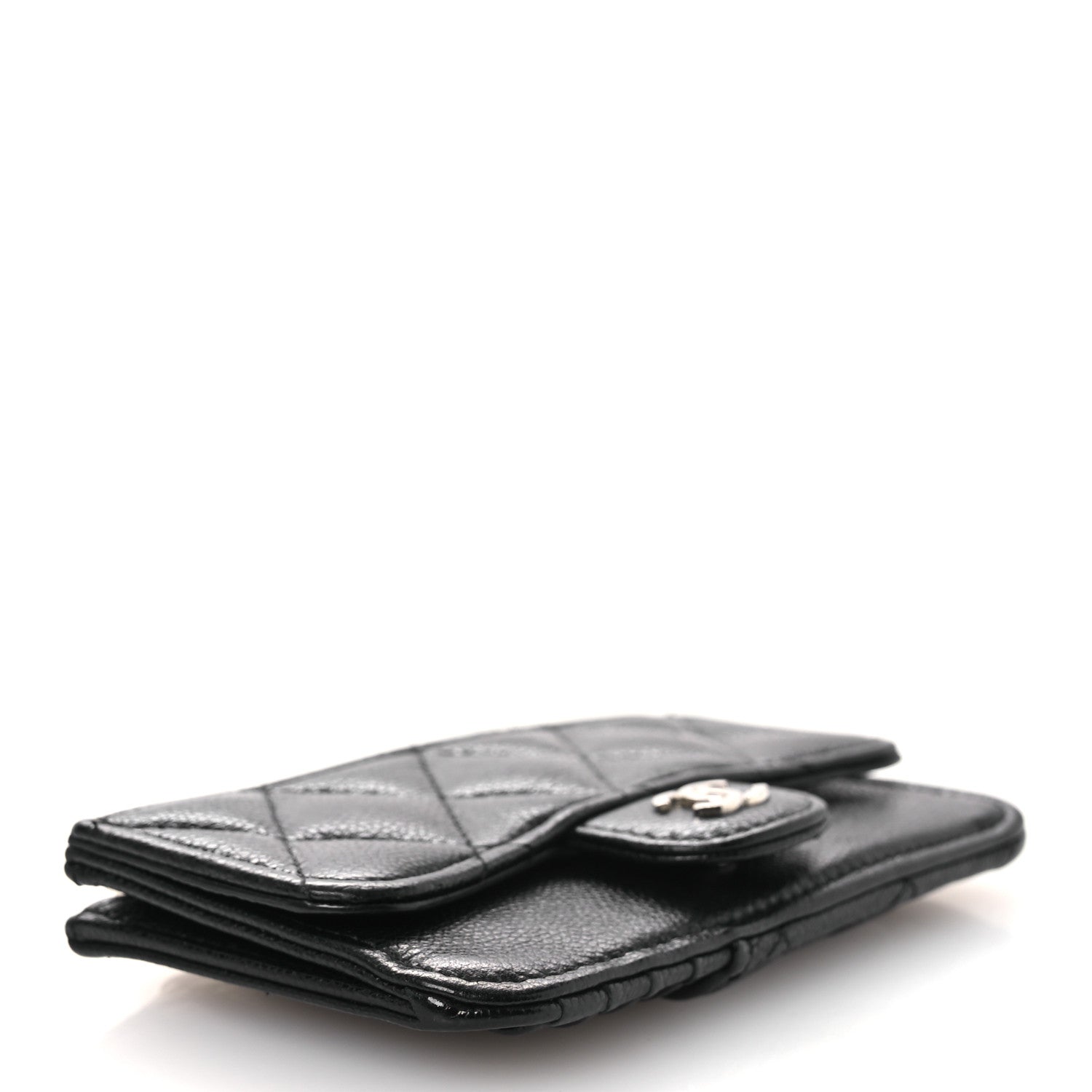 Chanel Caviar Quilted Flap Zip Card Holder Black 4 of 8