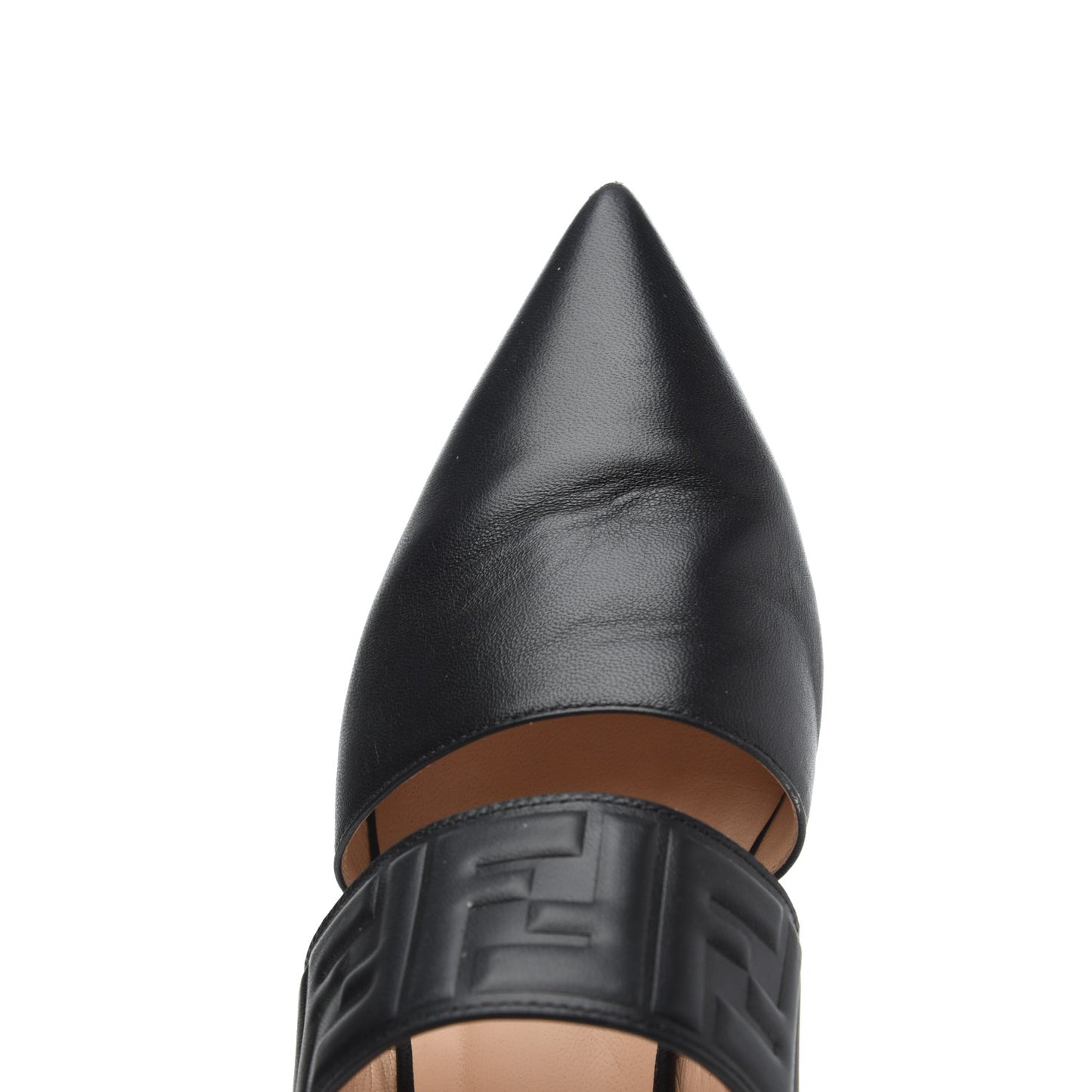 Vitello FF Embossed Flat Mules 36.5 Black