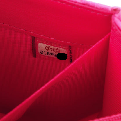 Chanel Velvet Quilted Clutch Wallet Pink 9 of 9