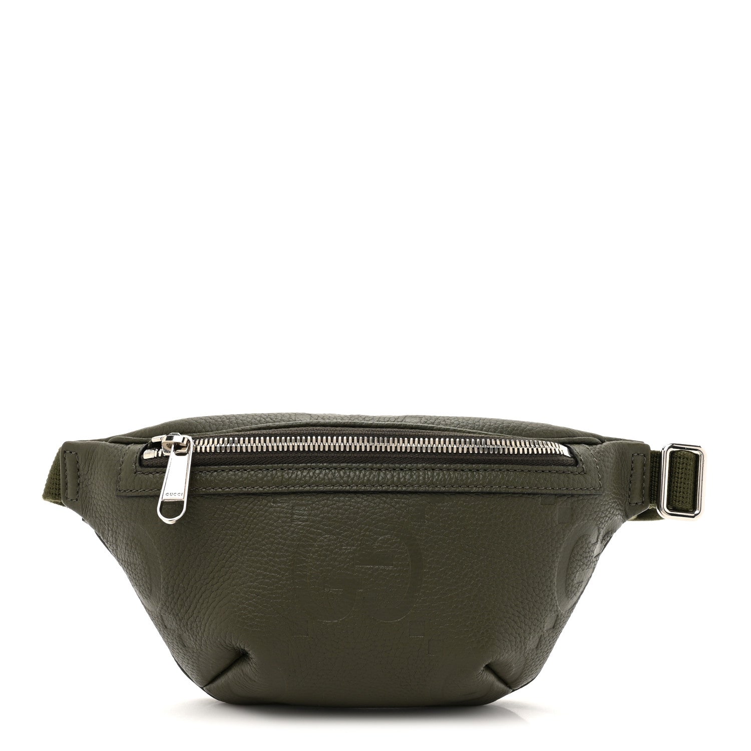 Gucci Piuma Calfskin Jumbo GG Embossed Small Belt Bag Dark Green 1 of 10