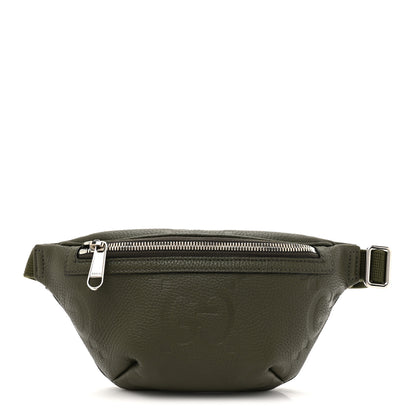 Gucci Piuma Calfskin Jumbo GG Embossed Small Belt Bag Dark Green 1 of 10