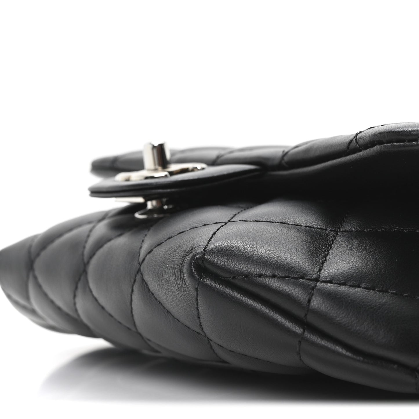 Calfskin Quilted CC Uniform Flap Belt Bag Black