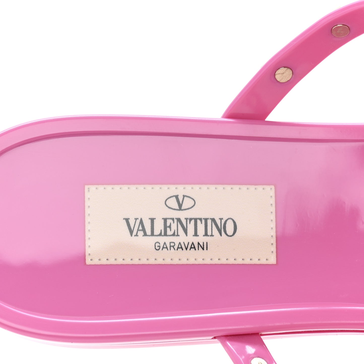PVC Jelly Rockstud Caged Flat Thong Sandals 40 Dawn Pink
