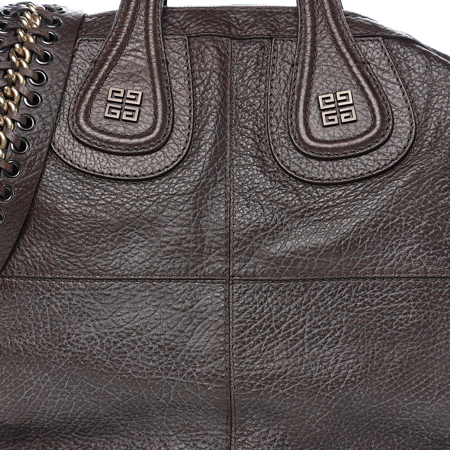 Pebbled Calfskin Medium Corset Chain Nightingale Brown