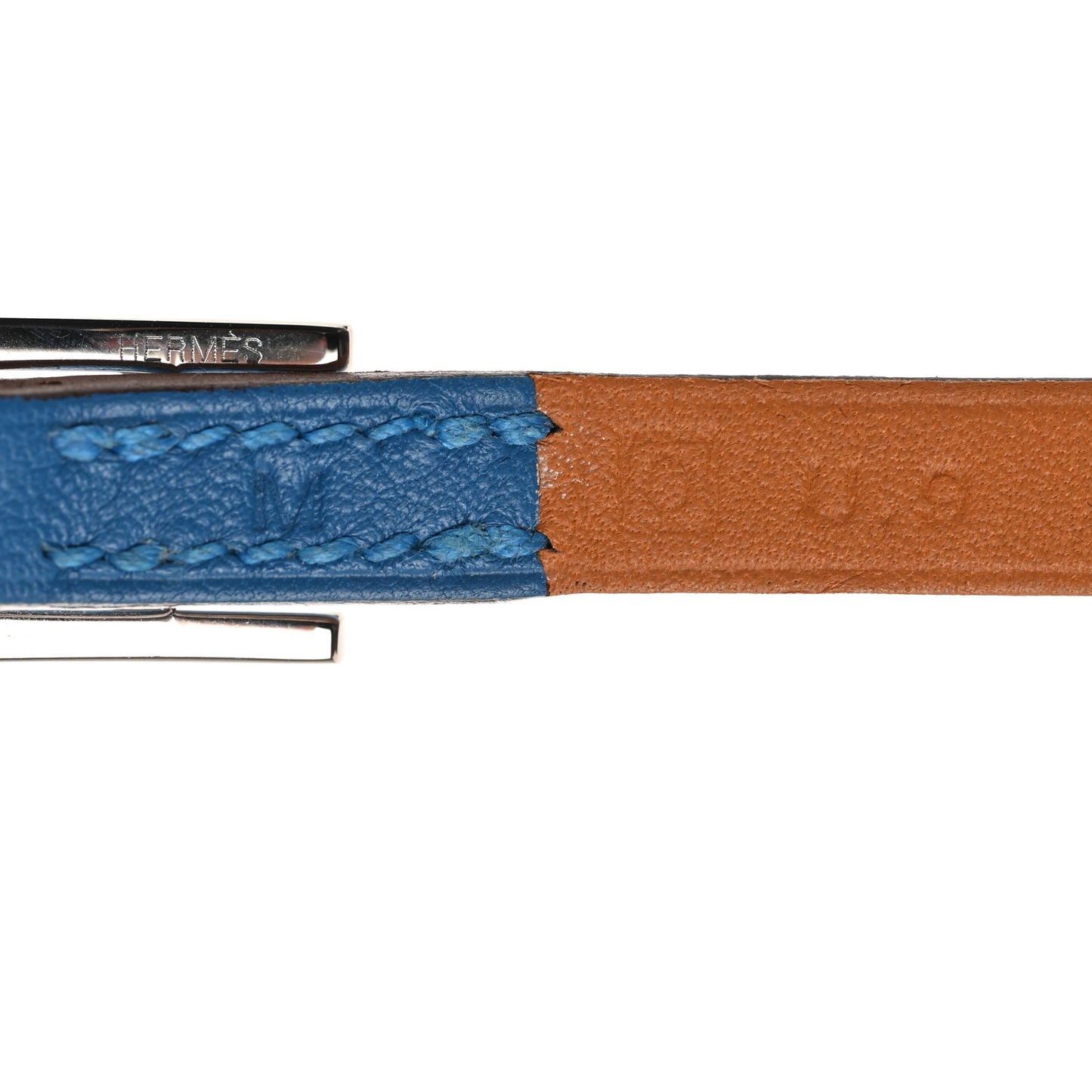 Swift Epsom Hapi Triple Tour Wrap Bracelet M Bleu Hydra Gold