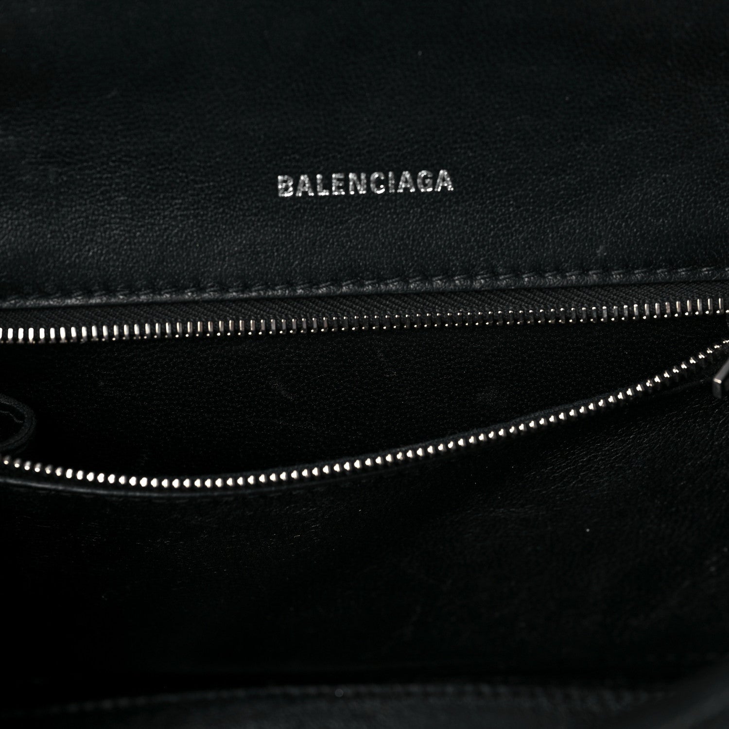 Balenciaga Grained Calfskin Small Hourglass Top Handle Bag Black 9 of 9