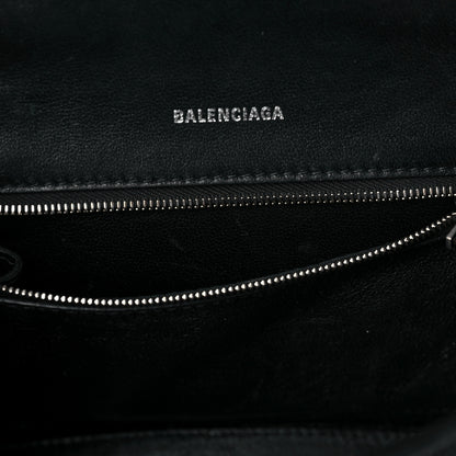 Balenciaga Grained Calfskin Small Hourglass Top Handle Bag Black 9 of 9