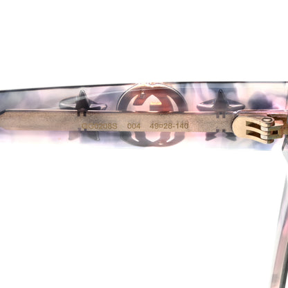 Gucci Round Frame GG Star Sunglasses GG0207S Grey Pink 5 of 8