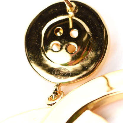 Chanel Metal Large Paris Button Earrings Gold 4 of 4