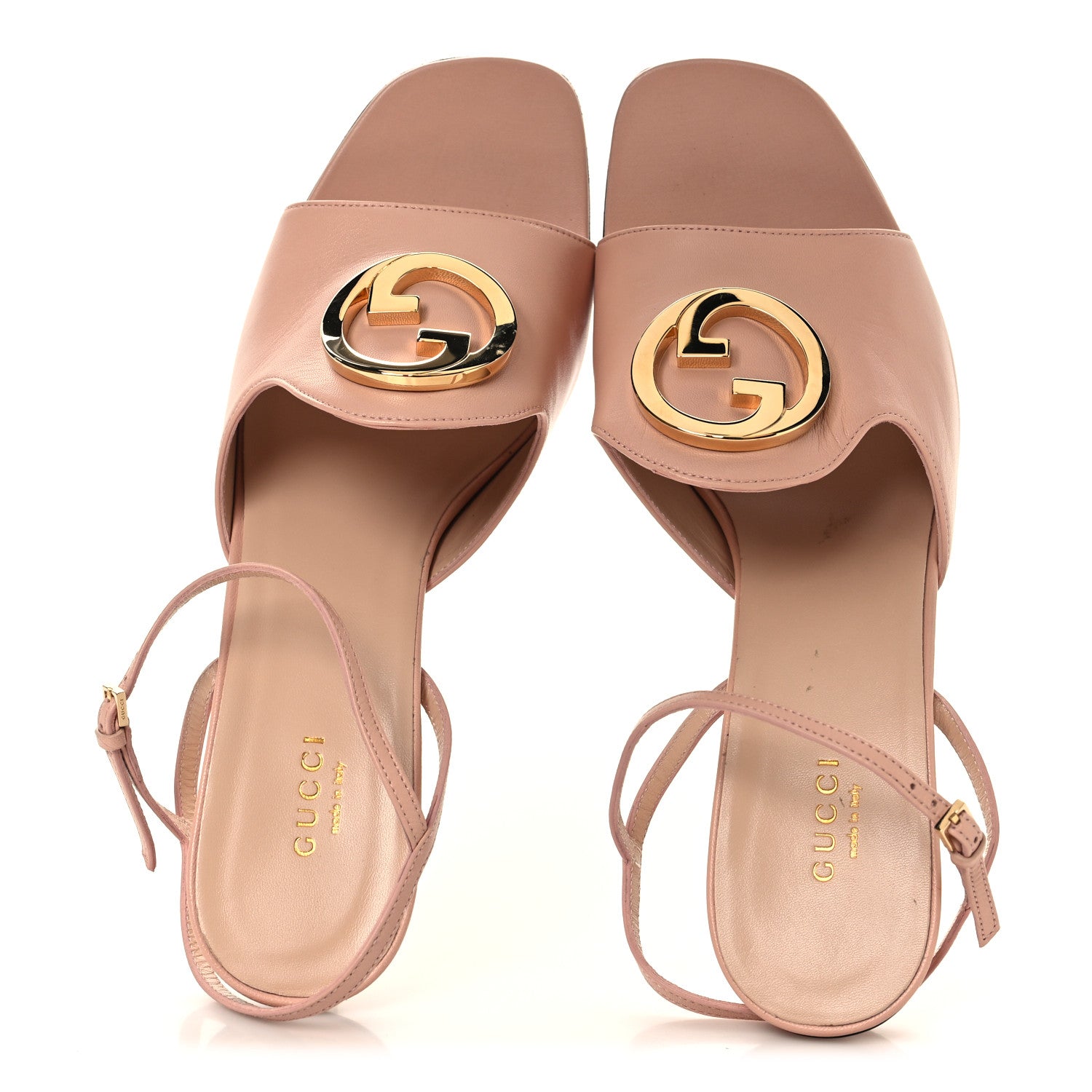 Gucci Malaga Kid Blondie 85mm Slingback Sandals 41 Pastel Pink 2 of 10