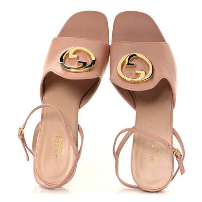 Gucci Malaga Kid Blondie 85mm Slingback Sandals 41 Pastel Pink 2 of 10
