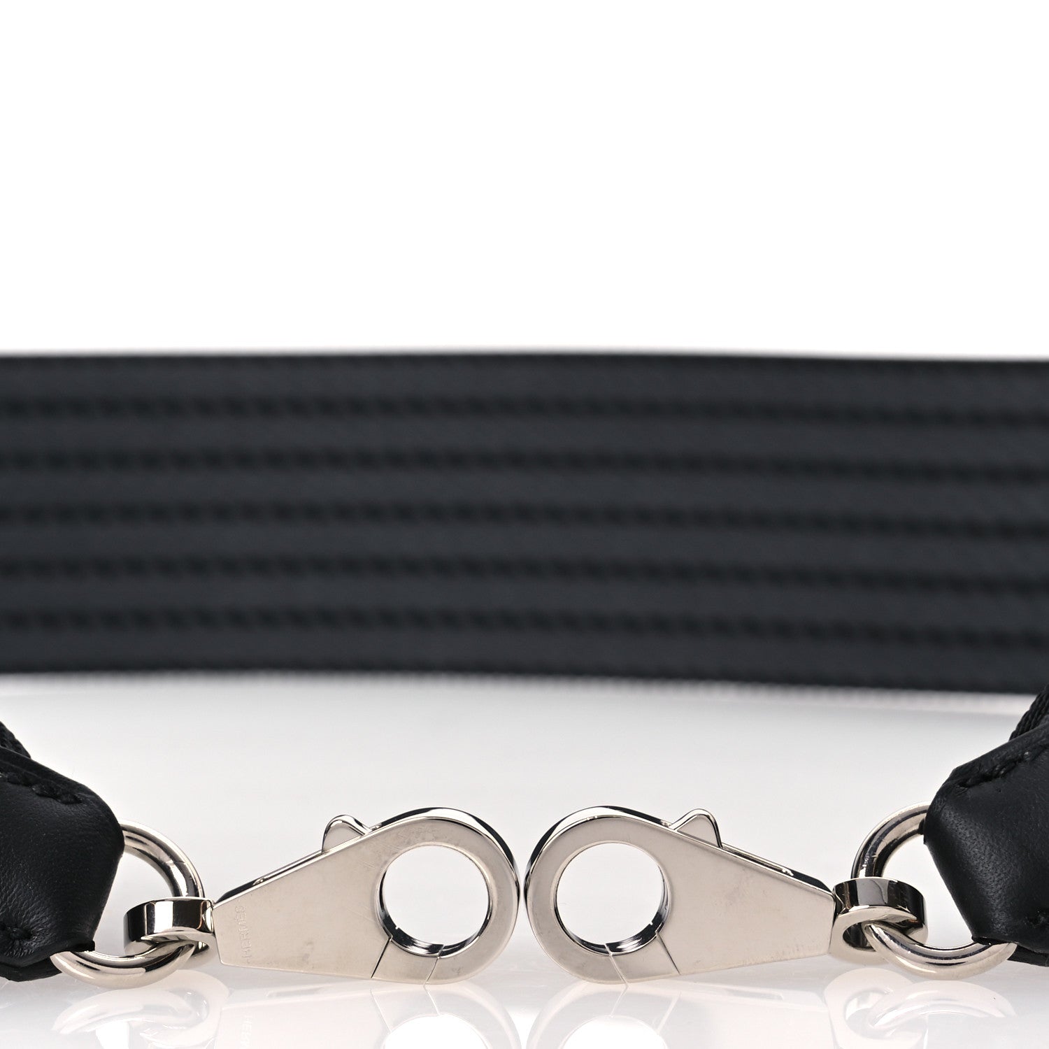 Hermes Toile Swift 50mm Sangle Cordage Shoulder Strap Black Gris Misty 5 of 6
