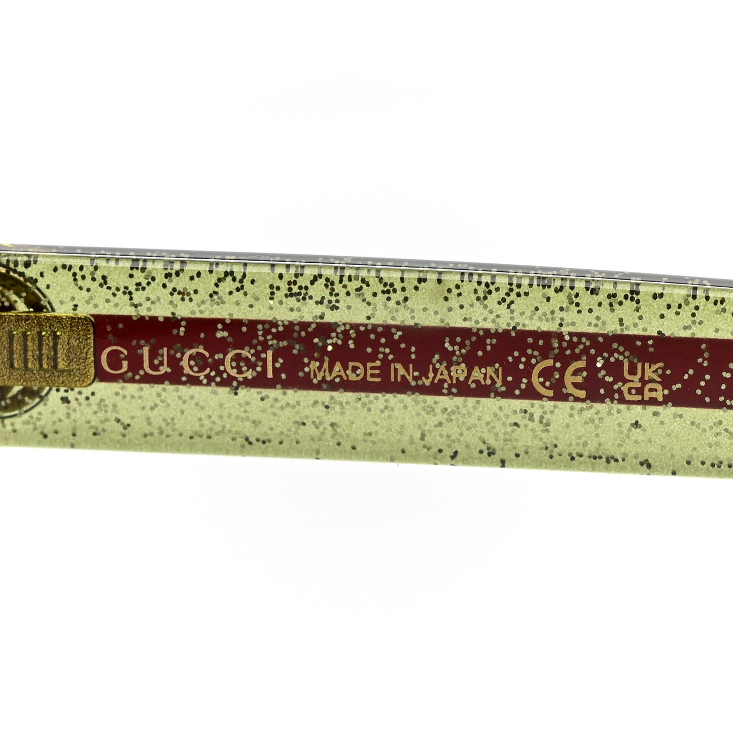 Acetate Square Frame Web Glitter Sunglasses GG0036SN Havana