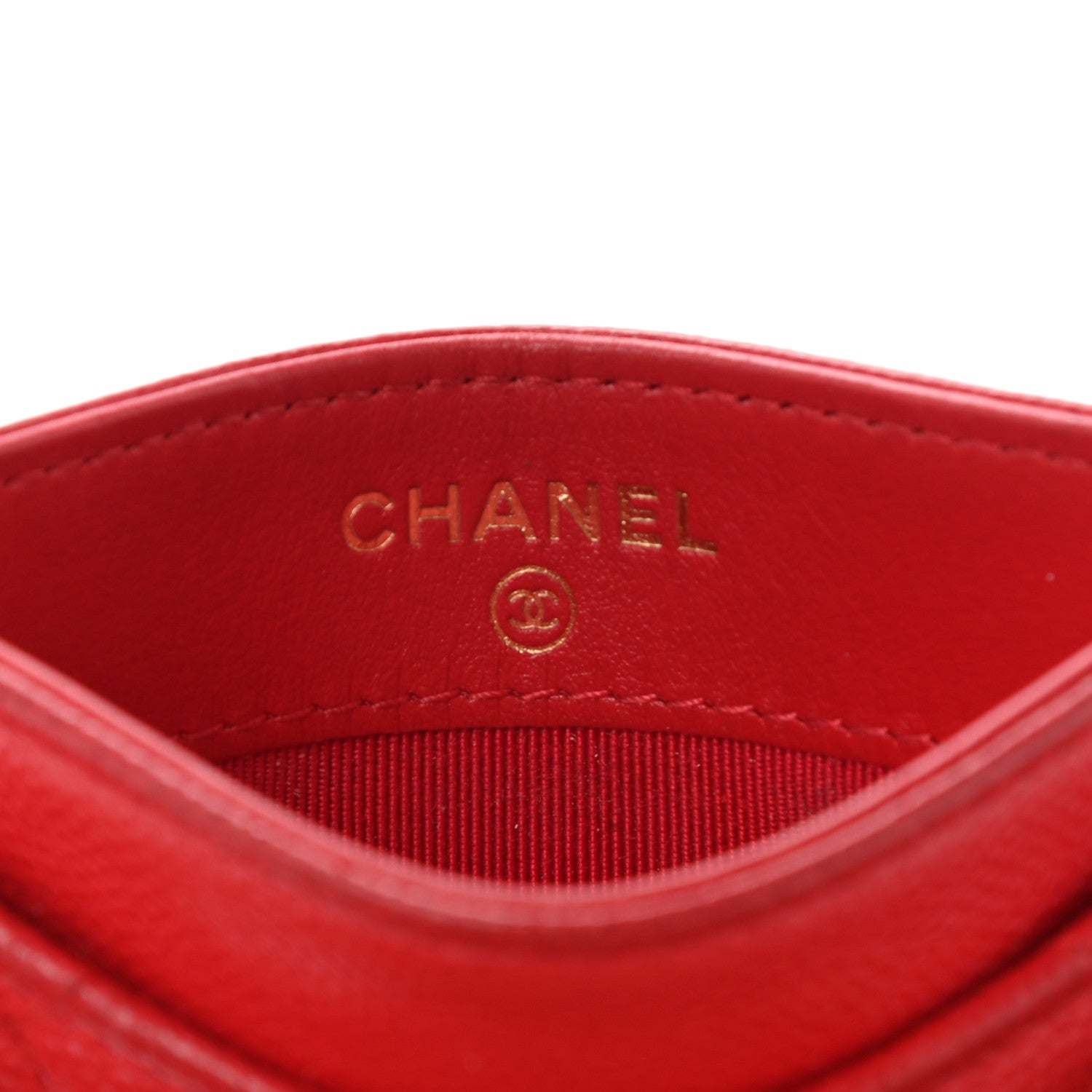 Chanel Caviar Quilted Card Holder Red 5 of 10
