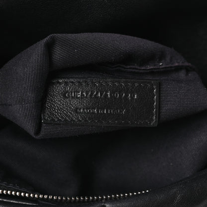 Saint Laurent Lambskin Quilted Medium Loulou Puffer Monogram Chain Satchel Black 6 of 9