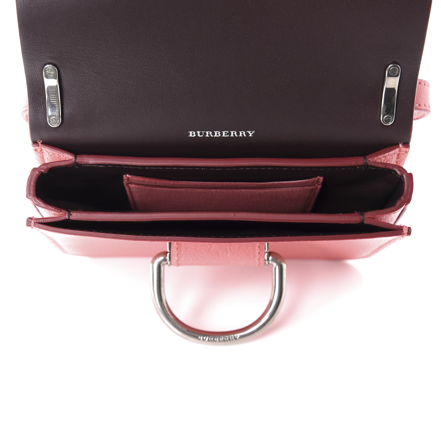 Burberry Goatskin Mini D-Ring Bag Bright Coral Pink 5 of 11