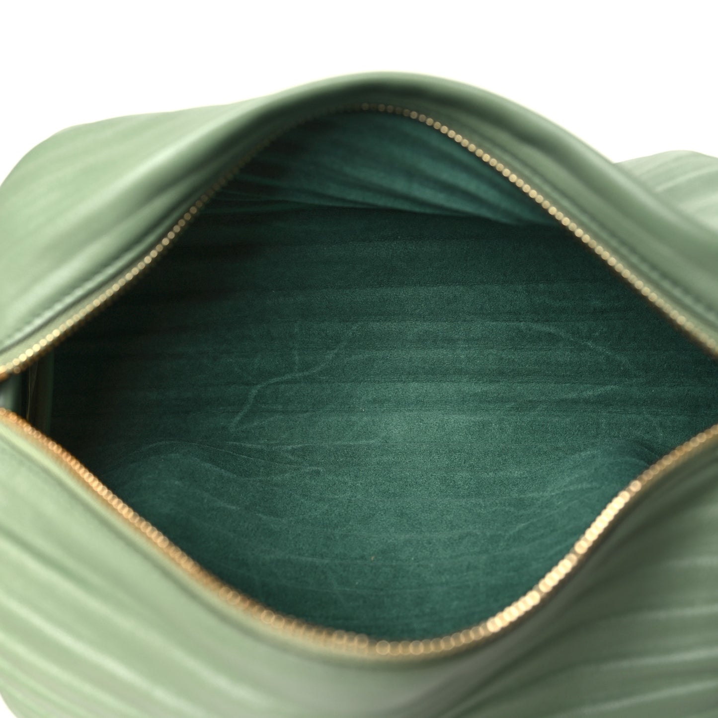 Lambskin Pleated Bracelet Pouch shoulder Bag Rosemary