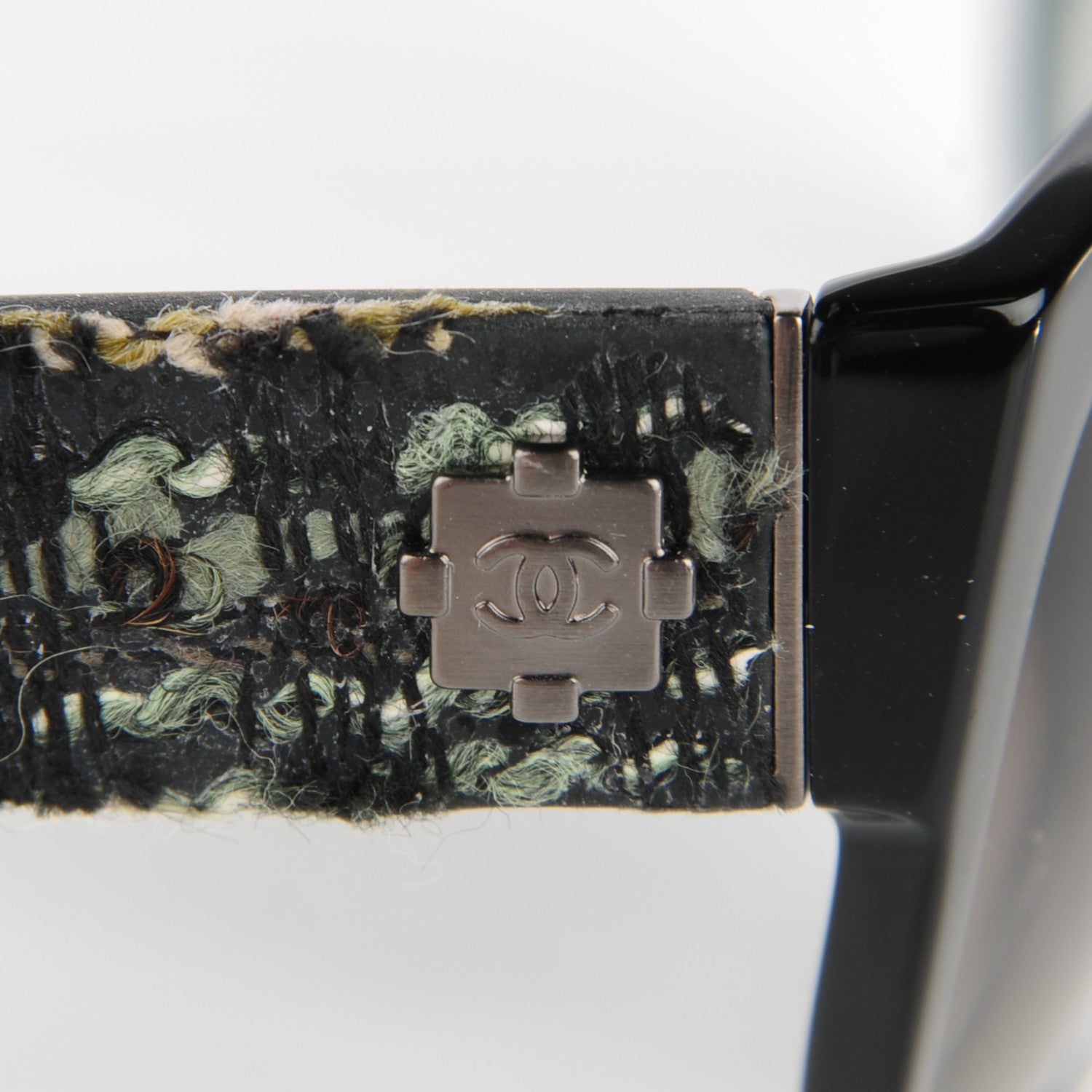 Chanel Tweed Boy CC Sunglasses 5237 Green Black 6 of 7