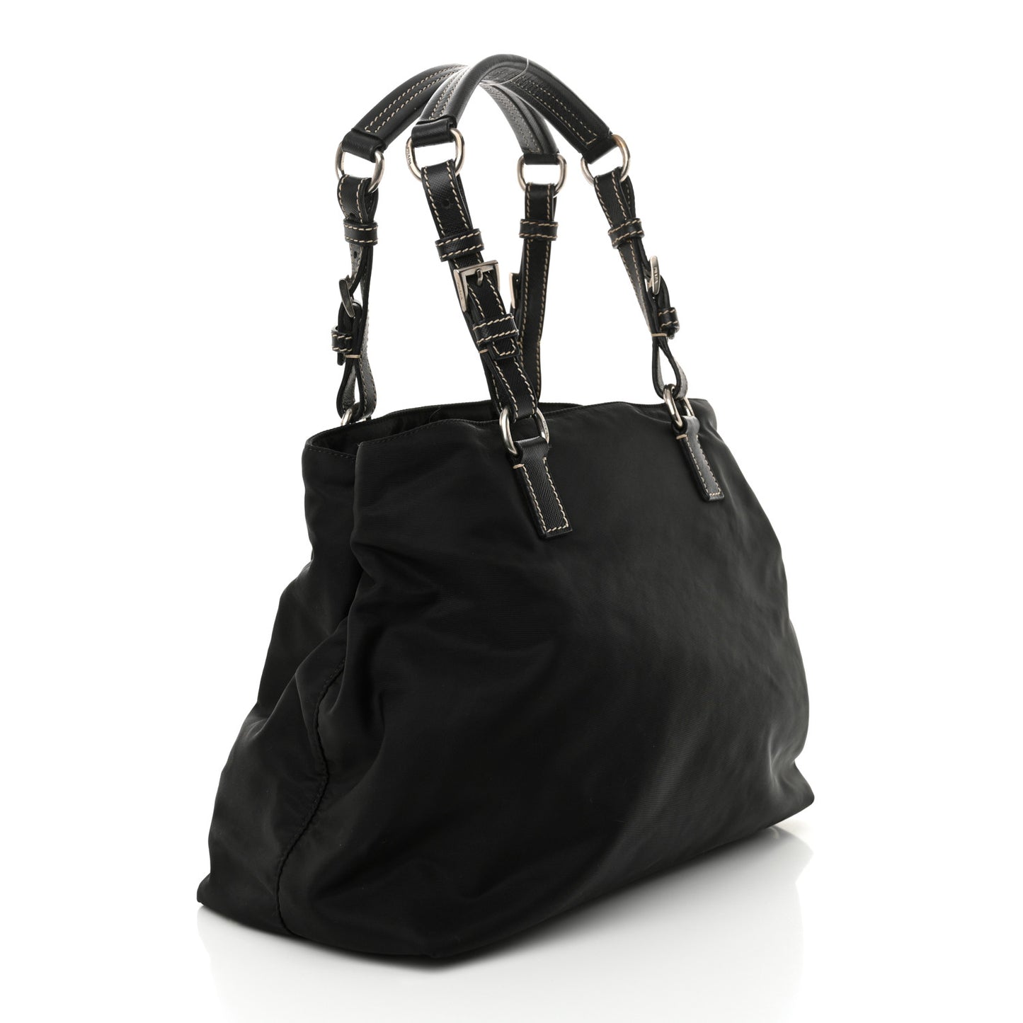 Tessuto Nylon Saffiano Tote Black