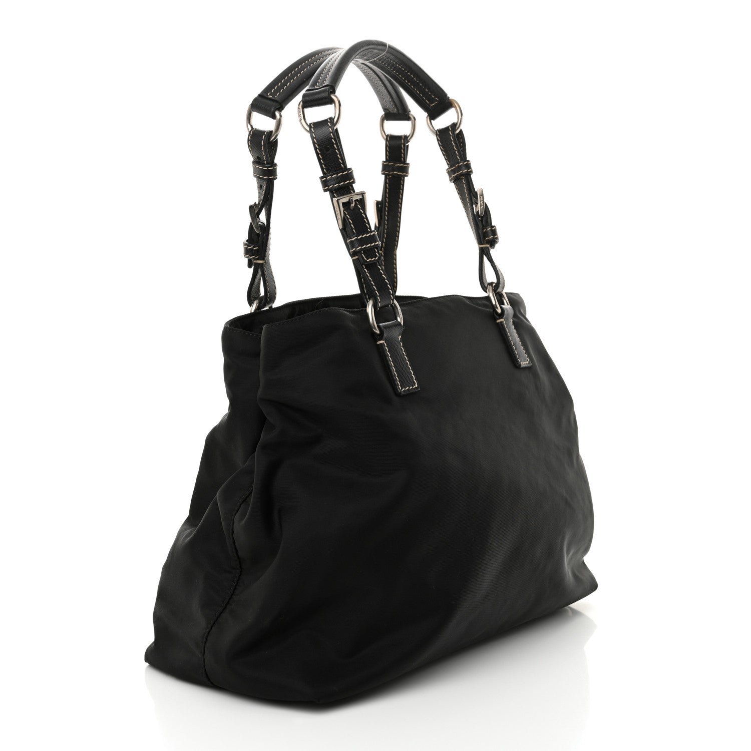 Prada Tessuto Nylon Saffiano Tote Black 3 of 10