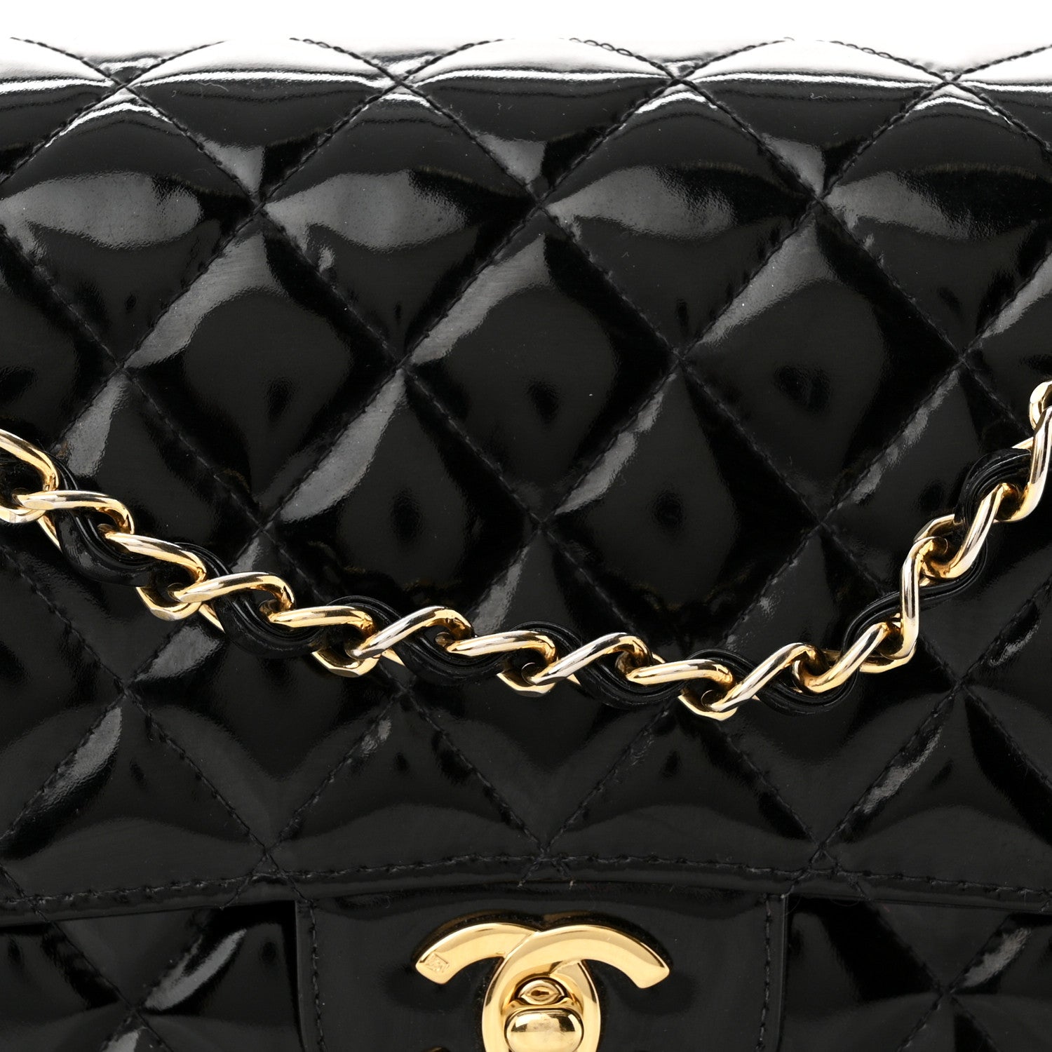 Chanel Patent Quilted Medium Double Flap Black 8 of 11