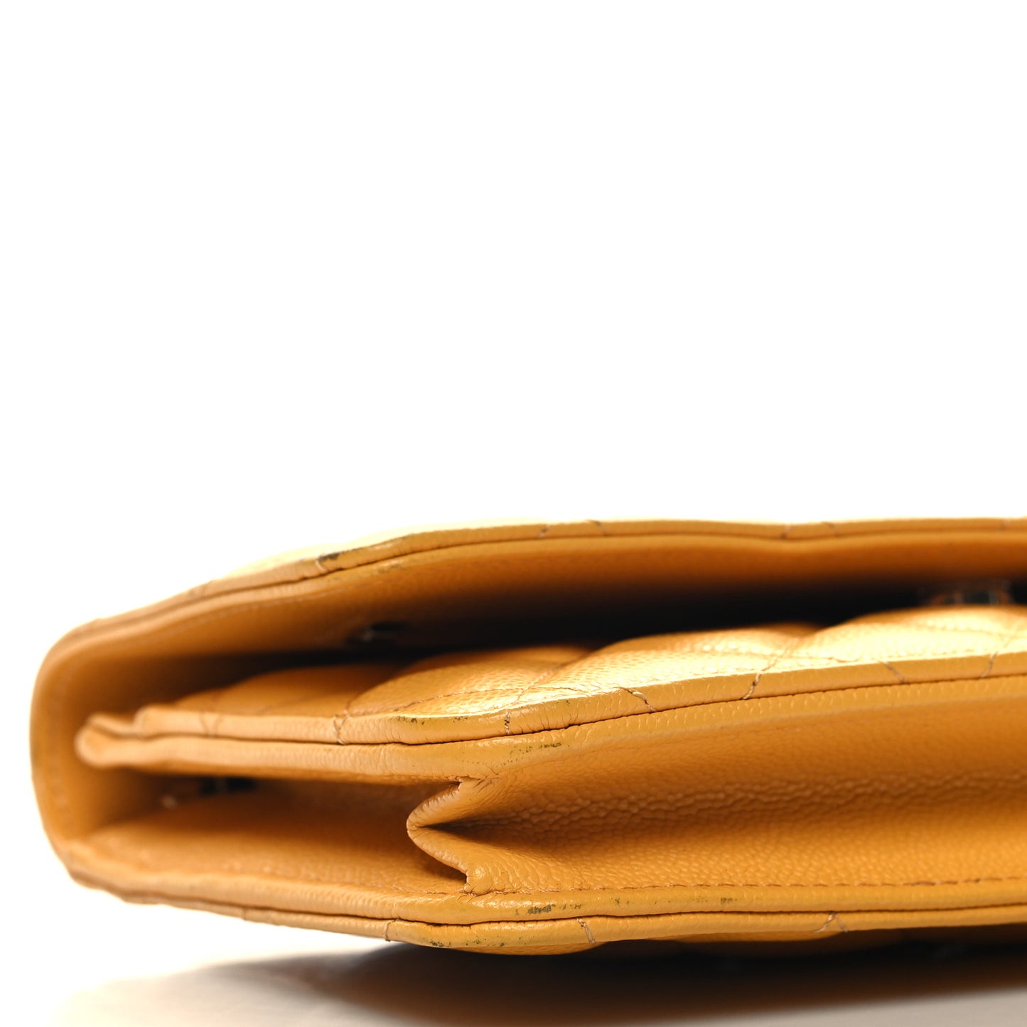 Caviar Quilted Wallet on Chain WOC Yellow