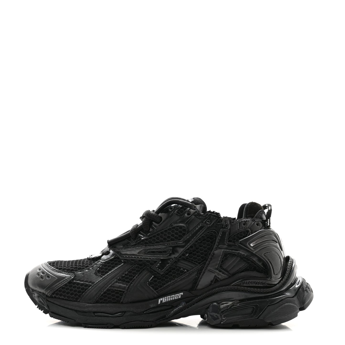 Mesh Rubber Monocolor Mens Runner Sneakers 41 Black