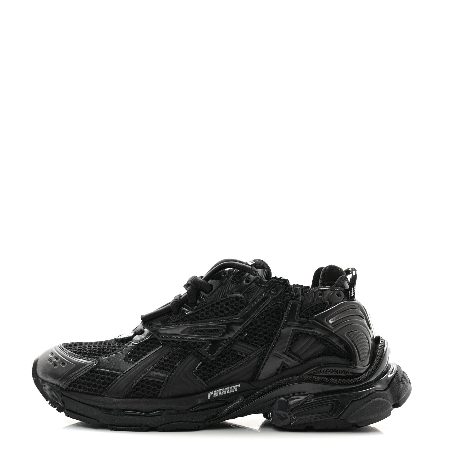 Balenciaga Mesh Rubber Monocolor Mens Runner Sneakers 41 Black 1 of 10
