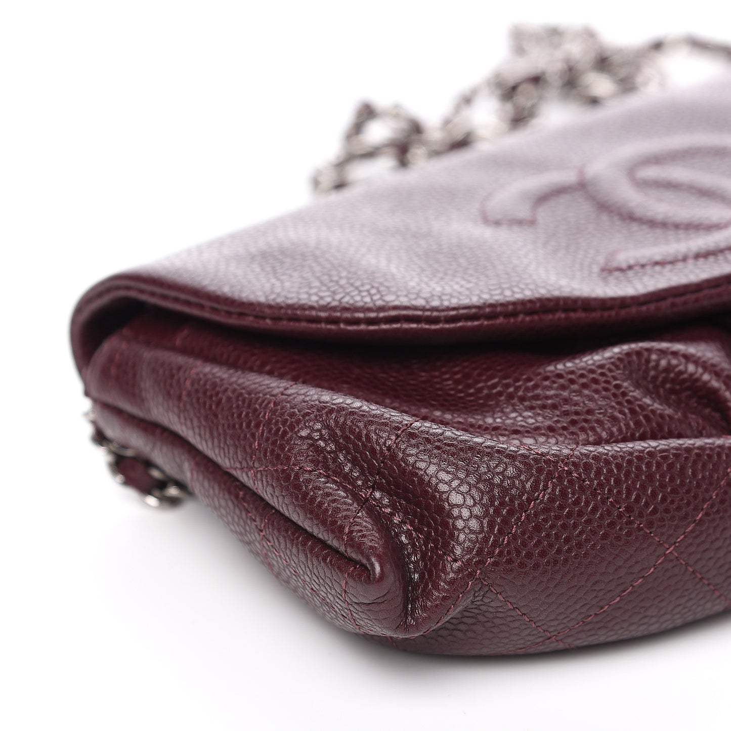 Caviar Half Moon Wallet On Chain WOC Bordeaux
