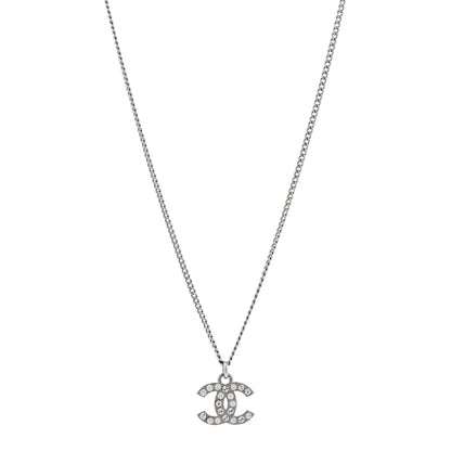 Chanel Crystal Timeless CC Necklace Silver 1 of 5