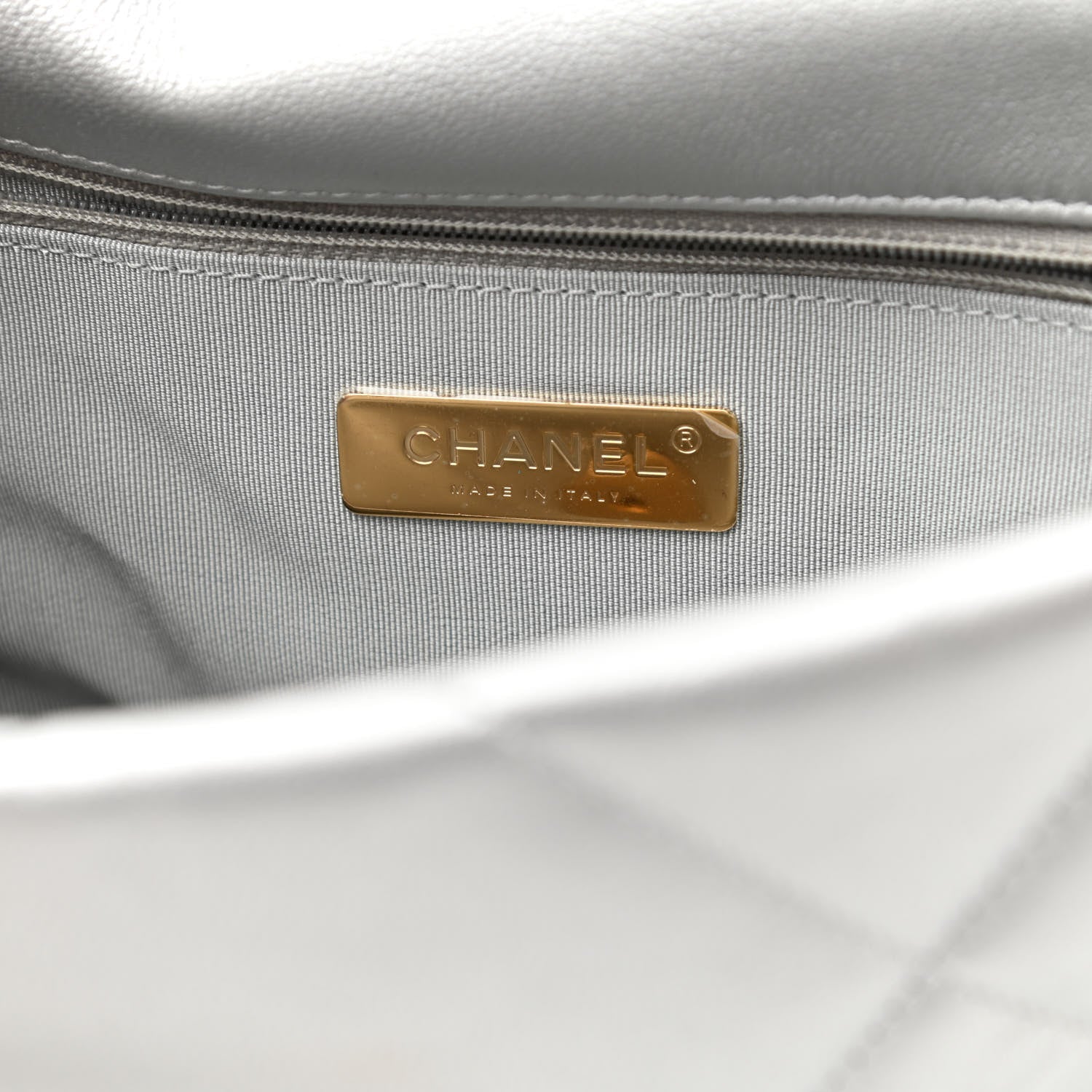 Chanel Metallic Goatskin Quilted Medium Chanel 19 Flap Silver 5 of 10