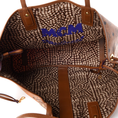MCM Visetos Large Liz Reversible Shopper Tote Cognac 15 of 23