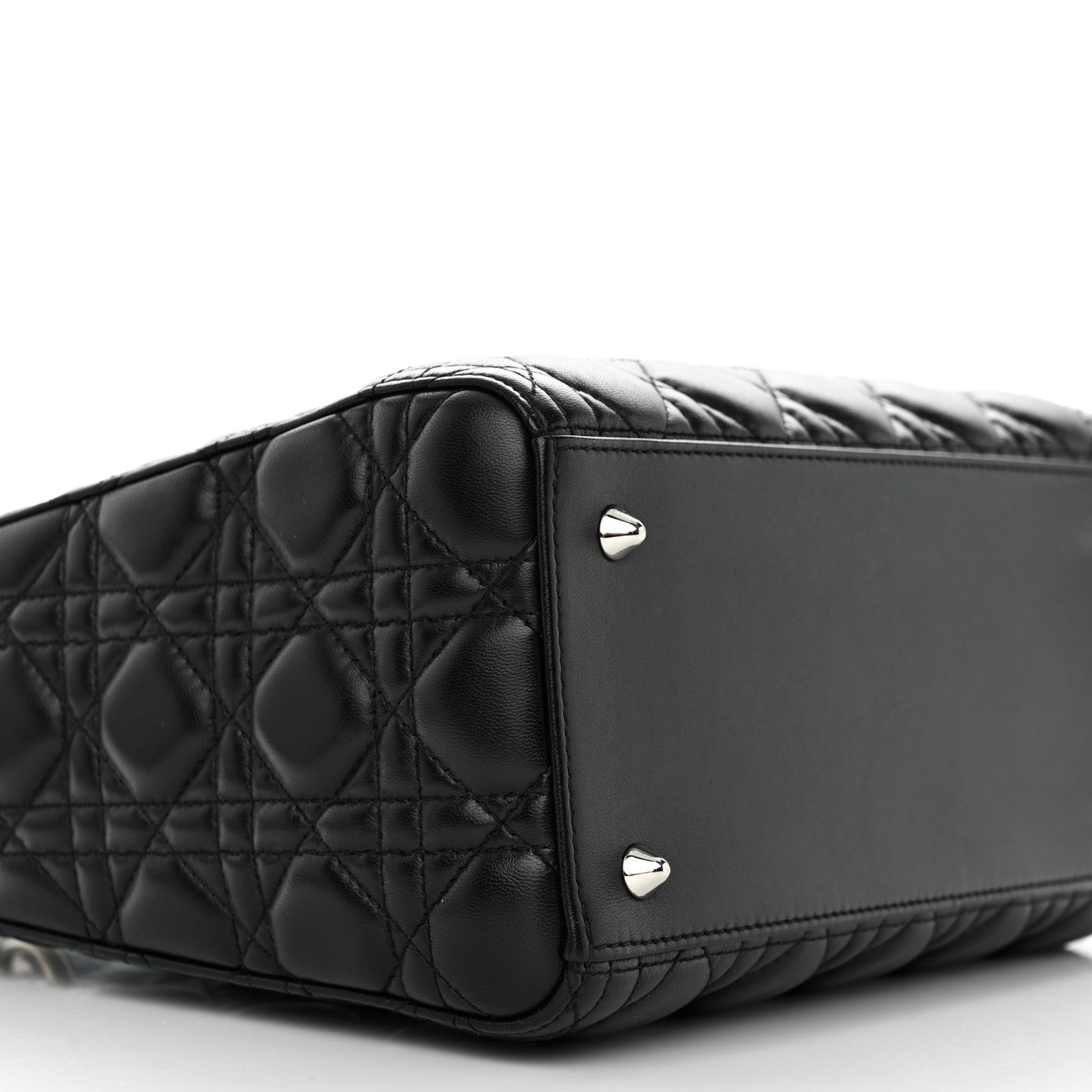 Christian Dior Lambskin Cannage Medium Lady Dior Black 9 of 12
