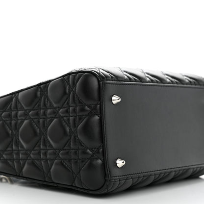 Christian Dior Lambskin Cannage Medium Lady Dior Black 9 of 12