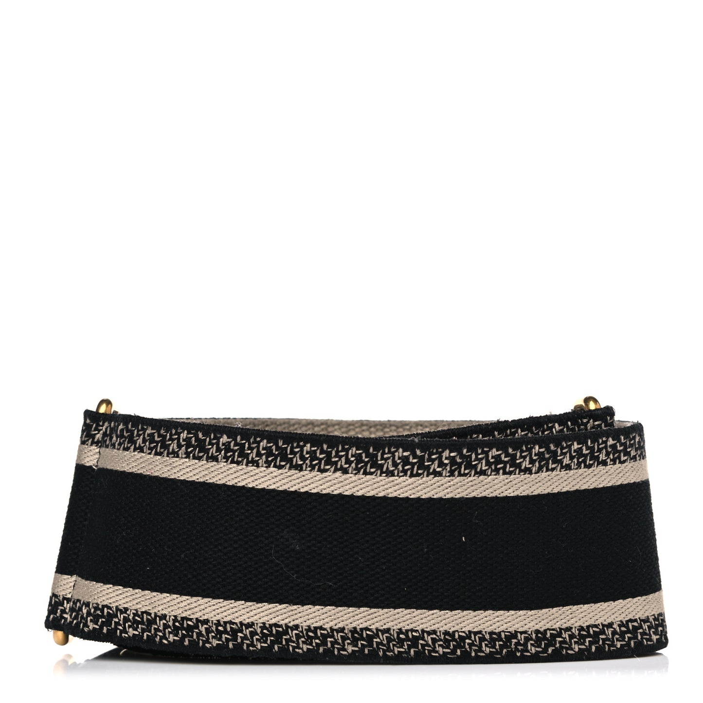 Canvas Embroidered Shoulder Strap Black