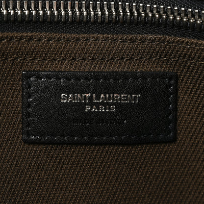 Saint Laurent Linen Calfskin Rive Gauche North South Tote Khaki 6 of 9