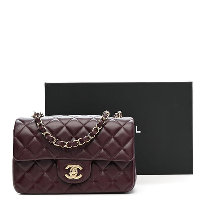 Chanel Lambskin Quilted Mini Rectangular Flap Burgundy Burgundy 12 of 12