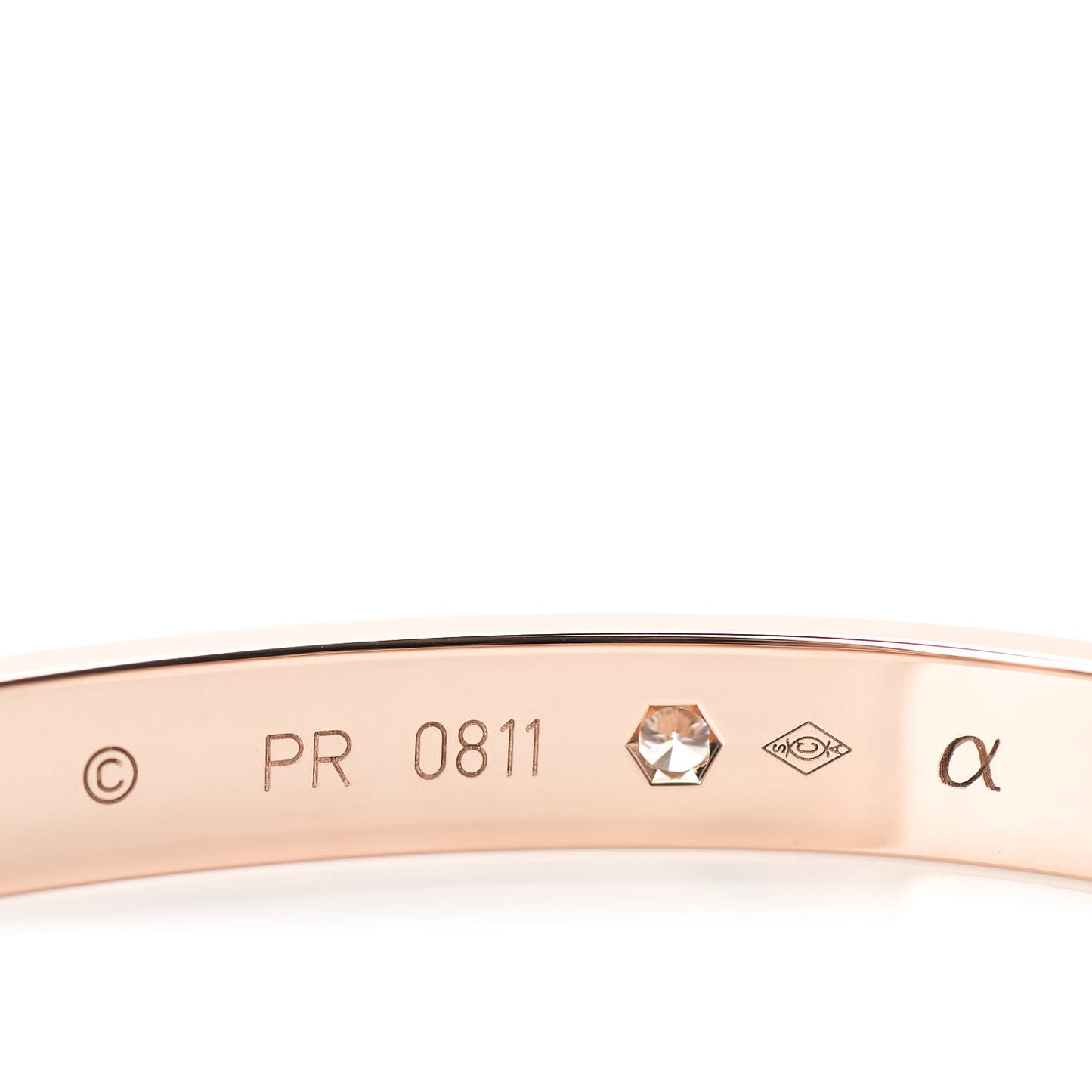 18K Pink Gold 4 Diamond LOVE Bracelet 18