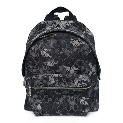 Gucci Denim Monogram Camouflage Large Backpack Blue 1 of 8