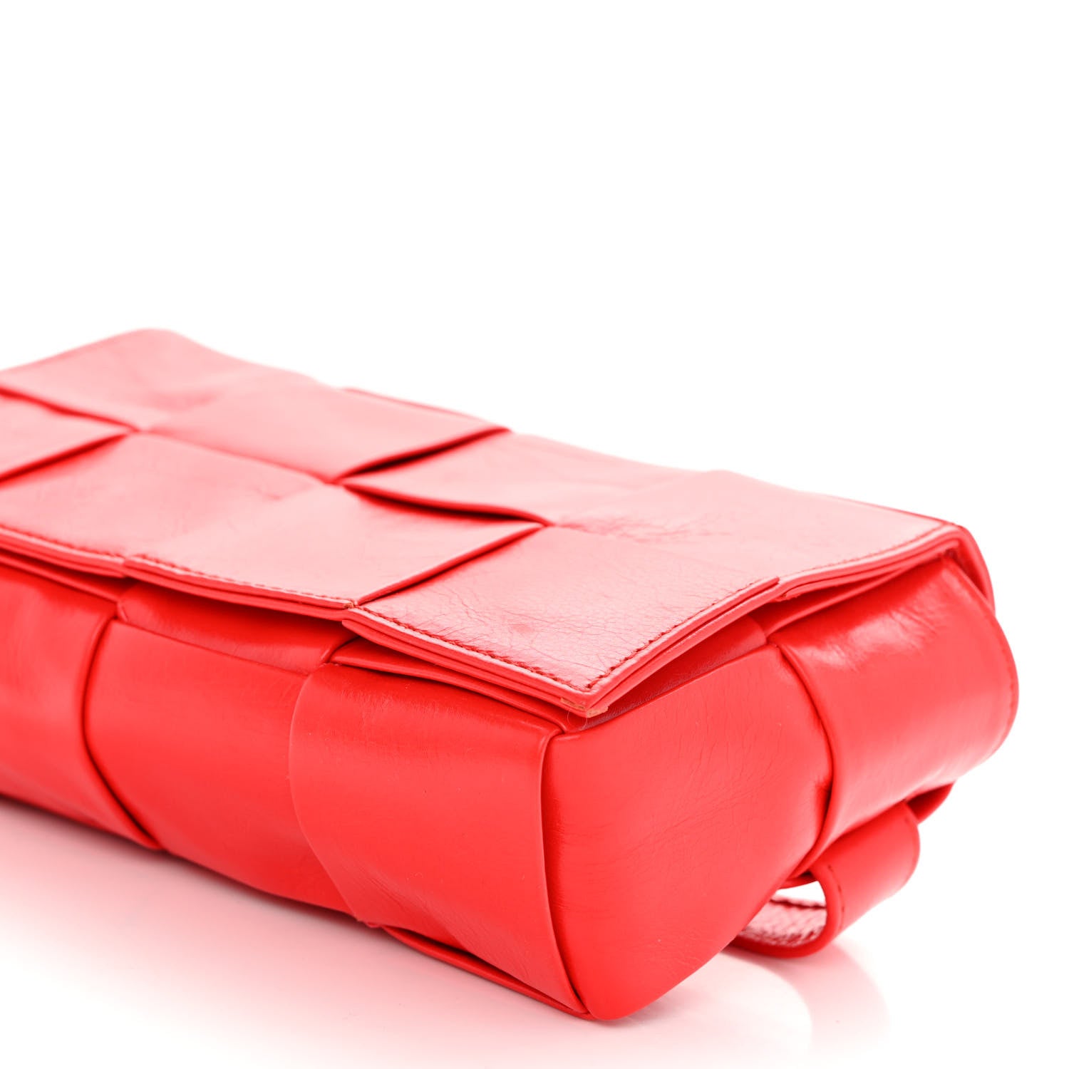 Bottega Veneta Paper Calfskin Intrecciato Cassette Belt Bag Bright Red 9 of 9