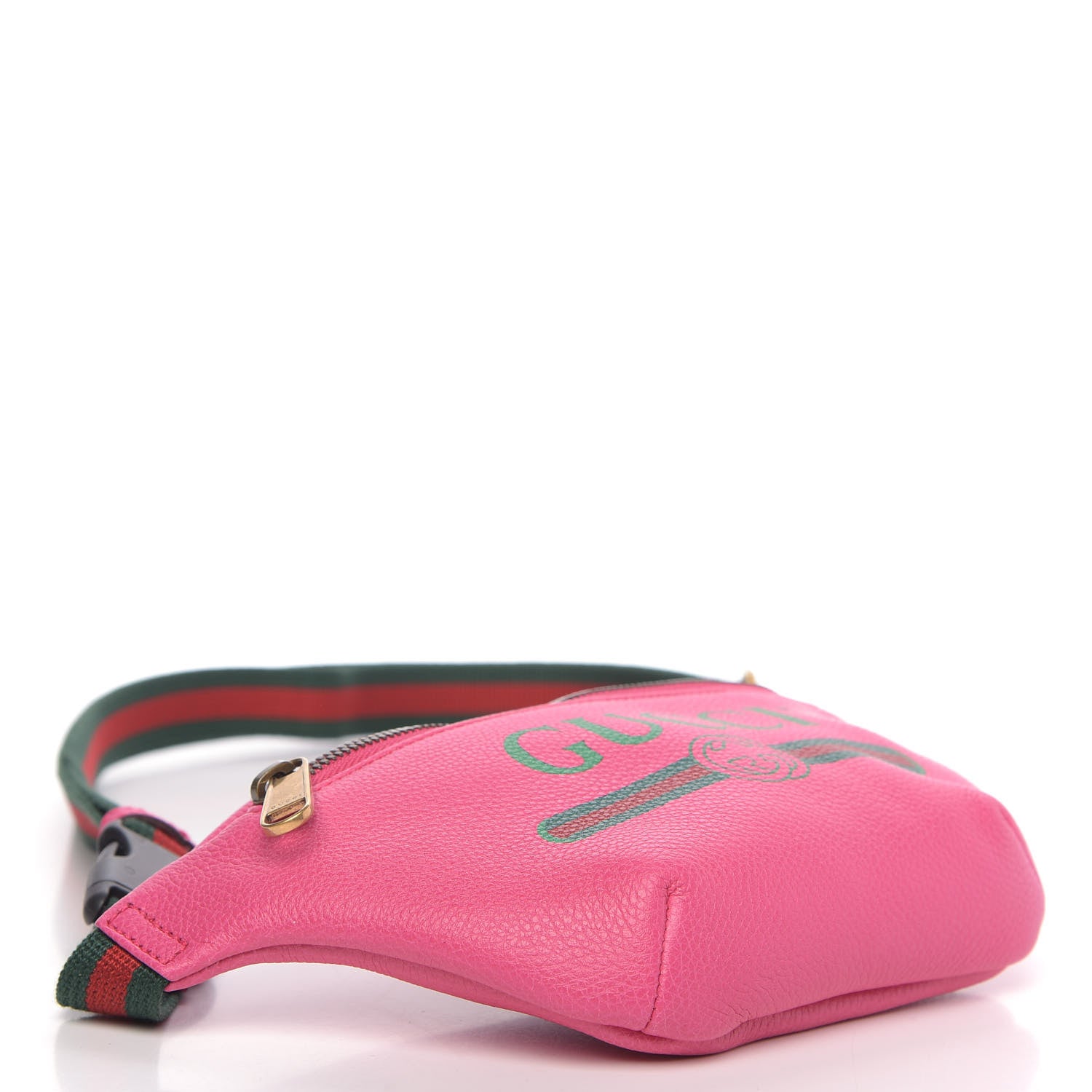 Gucci Grained Calfskin Small Logo Belt Bag Box Pink Green 4 of 11
