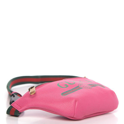 Gucci Grained Calfskin Small Logo Belt Bag Box Pink Green 4 of 11