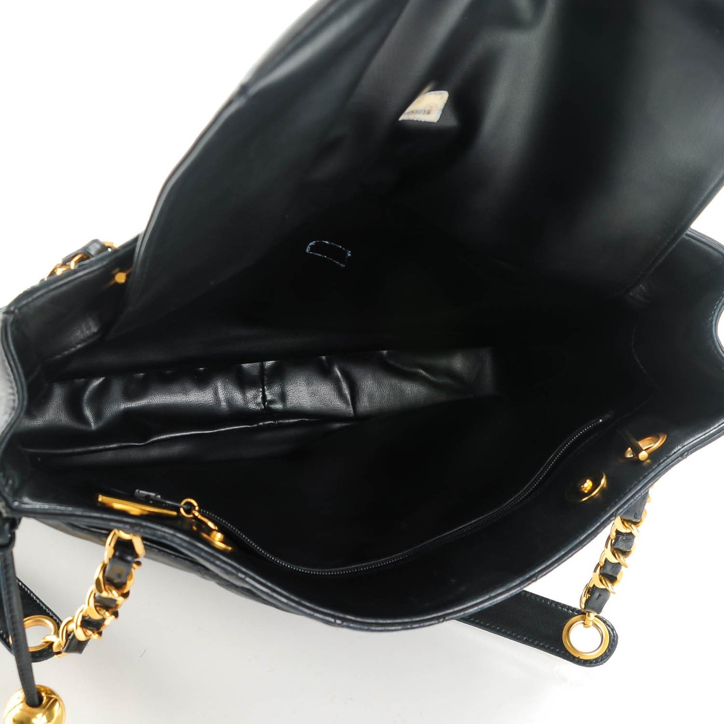 Lambskin Quilted Shoulder Bag Black