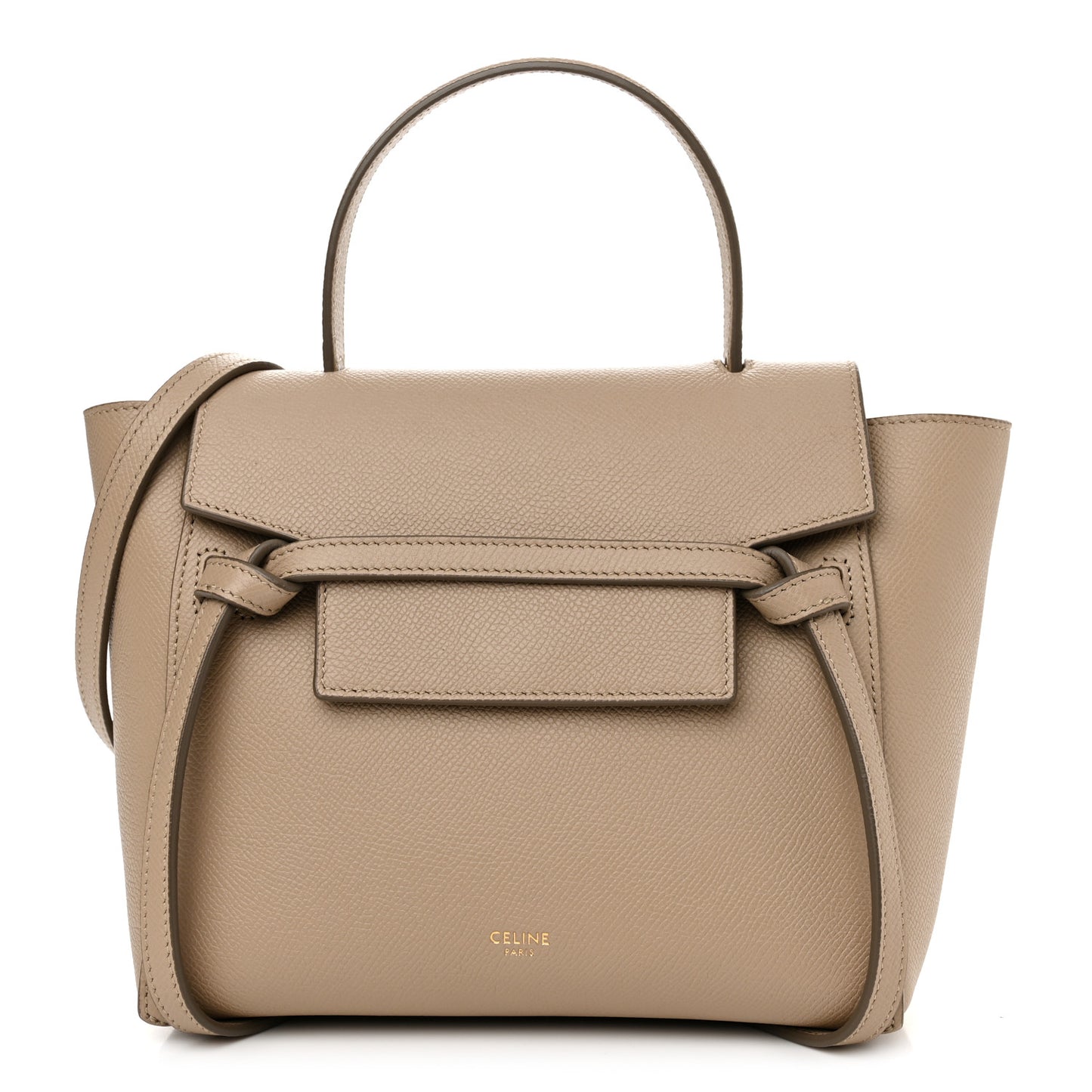Grained Calfskin Nano Belt Bag Light Taupe