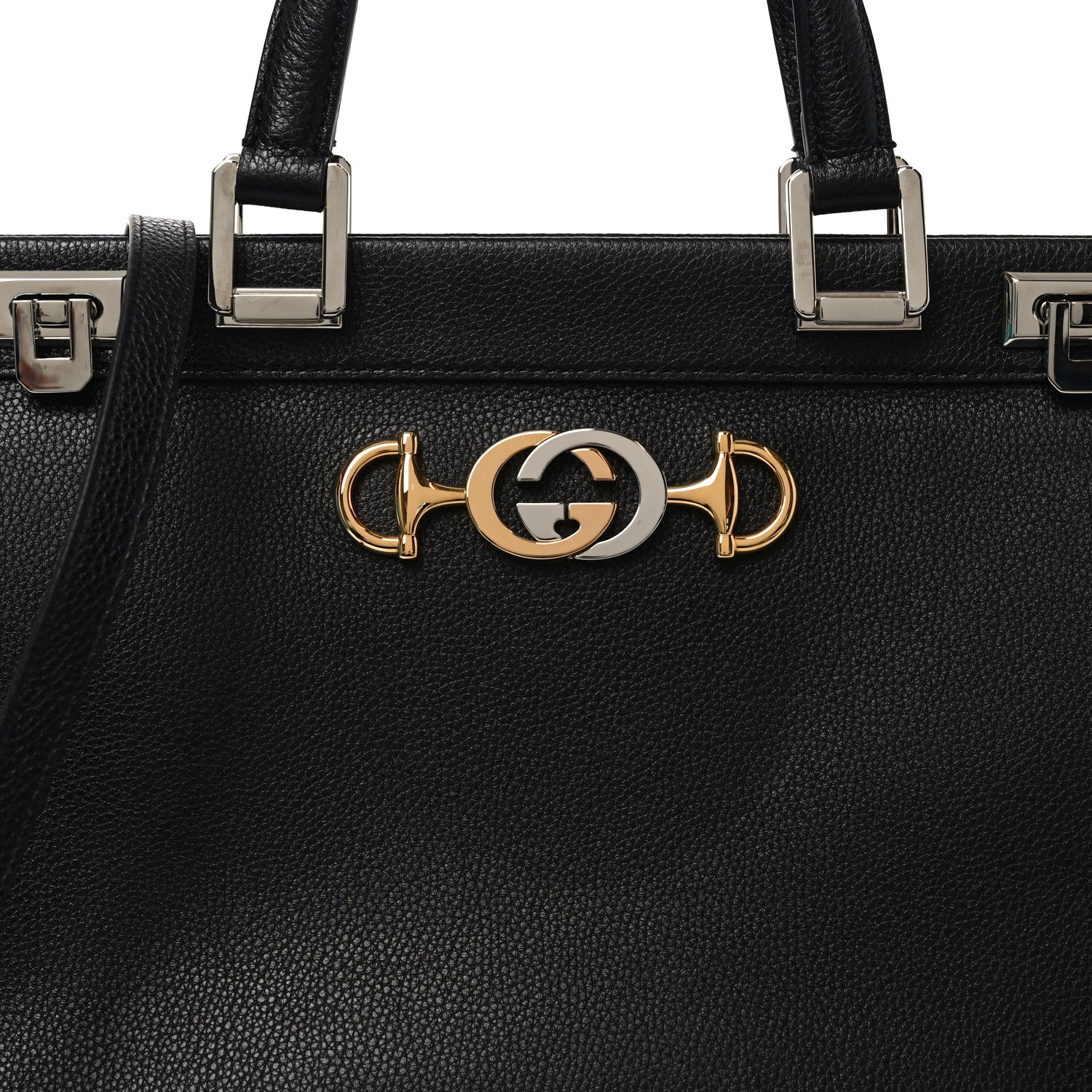Gucci Grainy Calfskin Medium Zumi Top Handle Bag Black 14 of 19