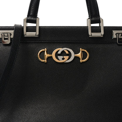 Gucci Grainy Calfskin Medium Zumi Top Handle Bag Black 14 of 19