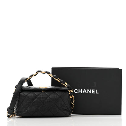 Chanel Crumpled Lambskin Quilted Small CC Links Shoulder Bag Black 13 of 13