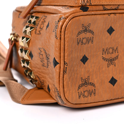 MCM Visetos Side Stud Mini Stark Backpack Cognac 8 of 12
